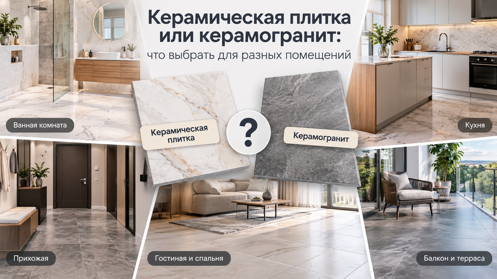 Керамическая плитка или керамогранит: что выбрать для разных помещений